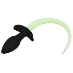 Kinky Puppy Plug Queue de chien phosphorescente Luminous Puppy 8 x 3.2cm Vert Fluo